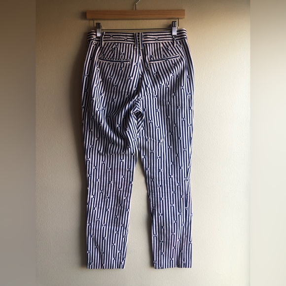 Anthropologie Women's The Essential Slim Trousers Blue White Stripe Size 2 - Picture 10 of 16